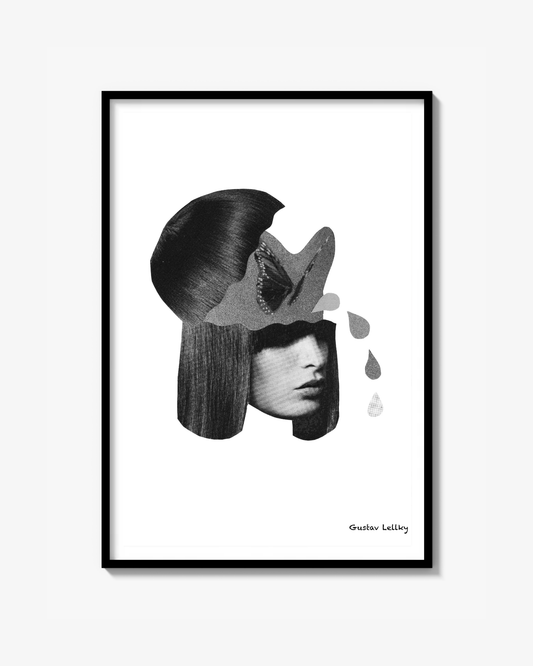 Peeing butterfly b&w Print