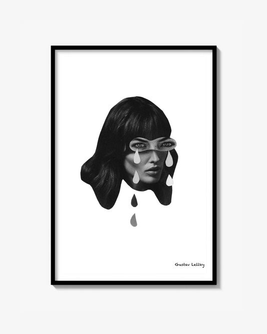 Sexy girls cry too b&w Print