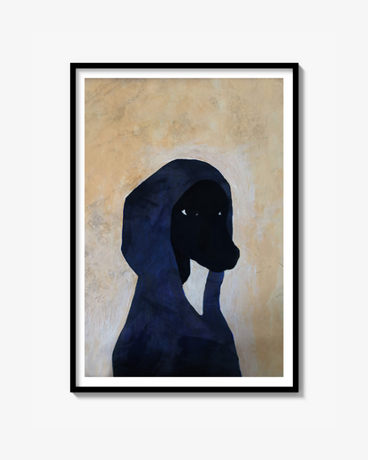 Black dog - Art Print