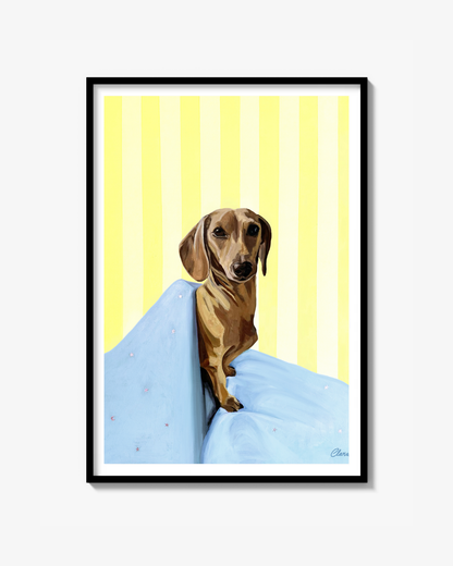 Happy Dachshund Fine Art Print
