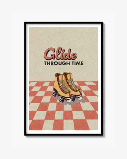Retro Rulleskøjter Poster