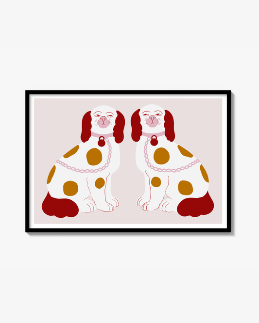 Fireplace dogs Poster