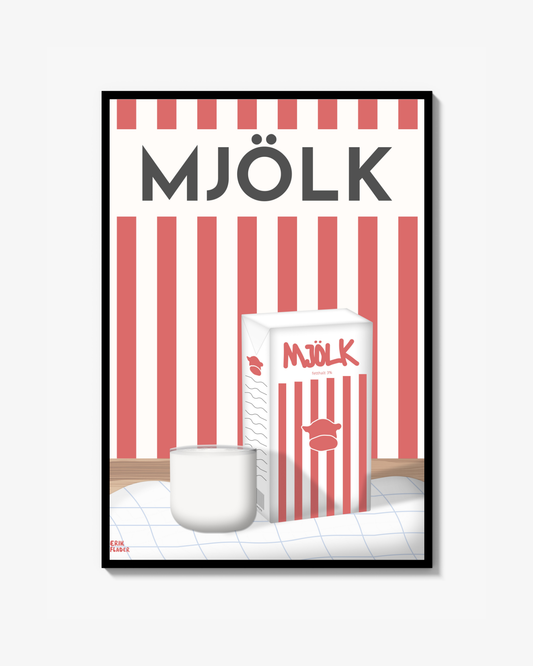 Röd Mjölk Poster