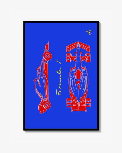 F1 Blue Poster