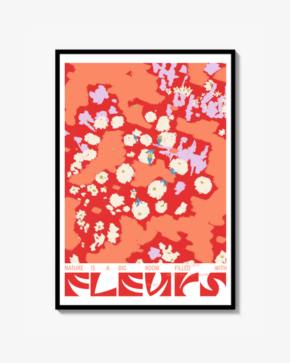 Fleurs (Red) - Poster