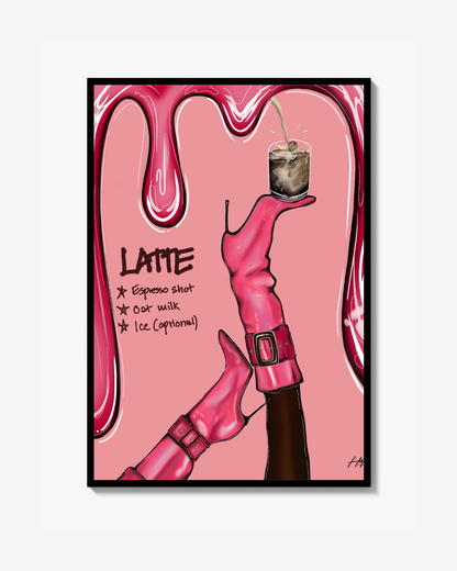 Pink Latte Recipe (Poster)