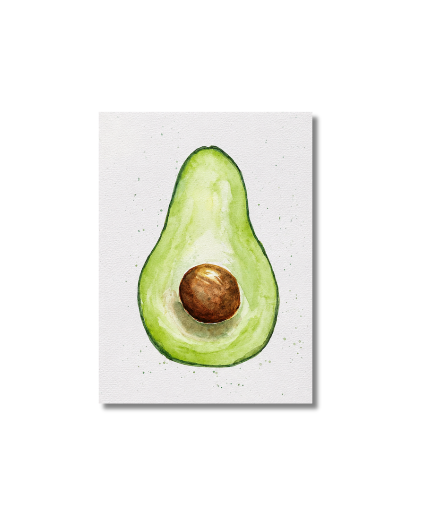 Avocado Watercolor Painting Original