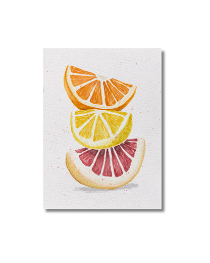Citrus Akvarel Maleri Original