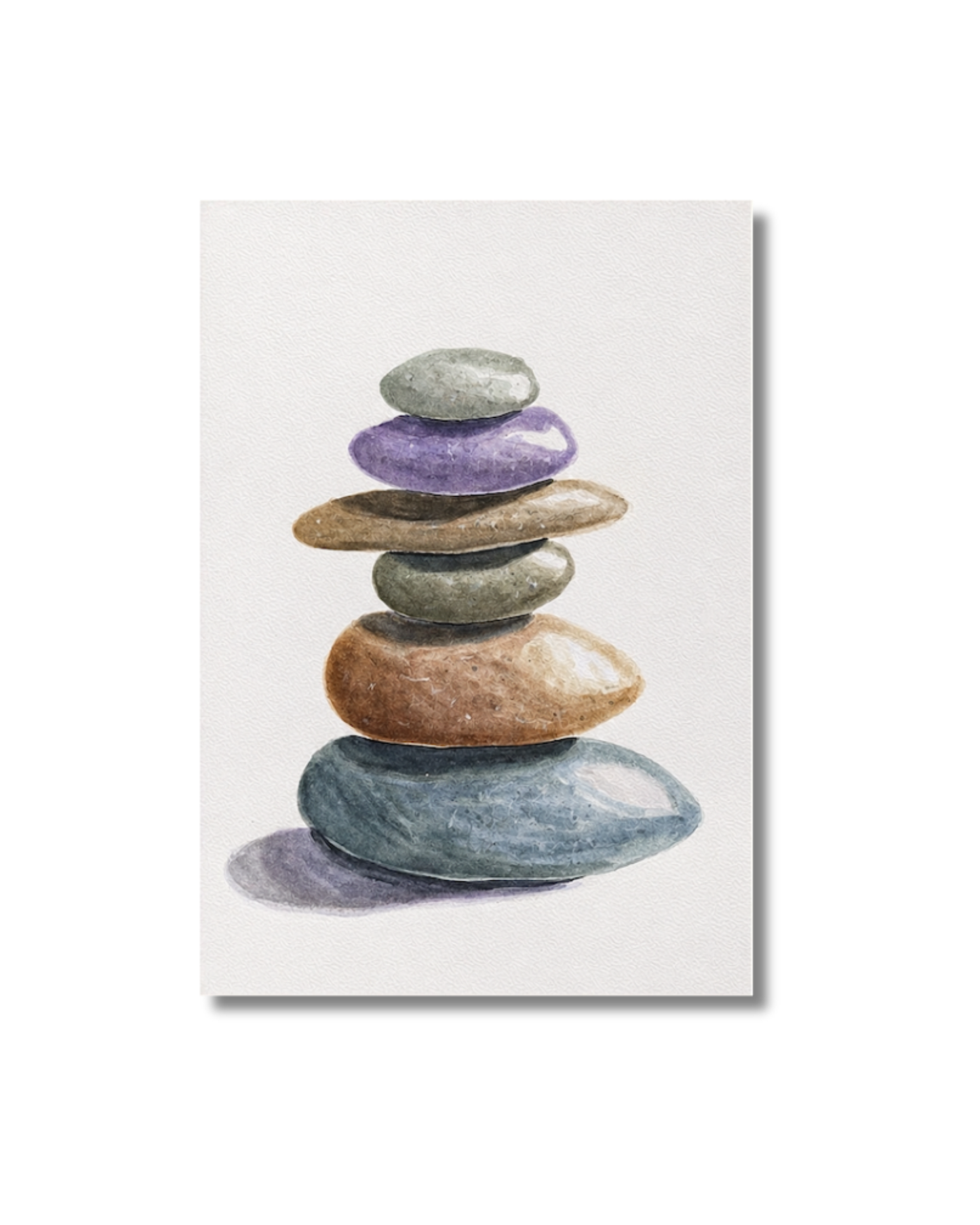 Zen Stones Watercolor Painting Original