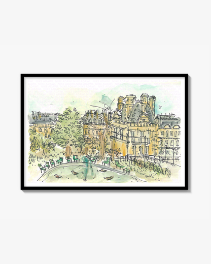 Sitting in a park of Paris - Frenche Print