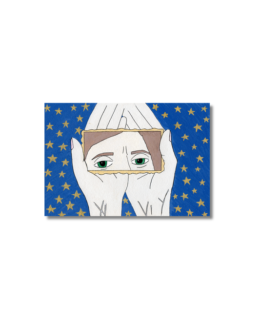 Eyes in mirror with golden stars Original