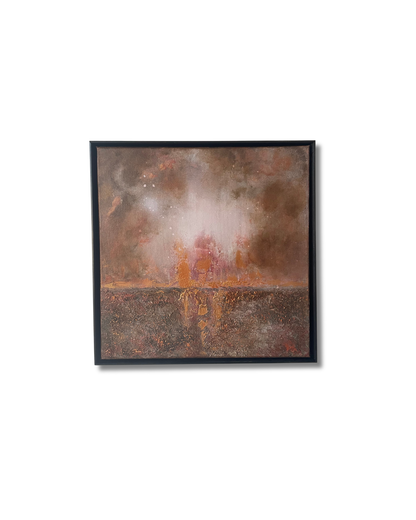 ”Foschia Rosa” abstract nature-inspired original mixed media painting