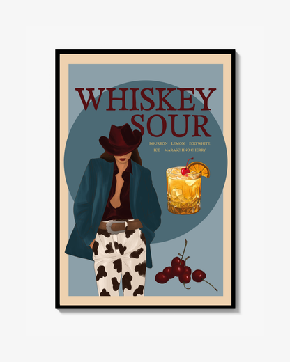 Whiskey Sour Blå Fine Art Print