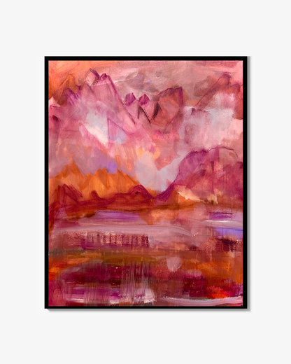 Purple red mountain Poster