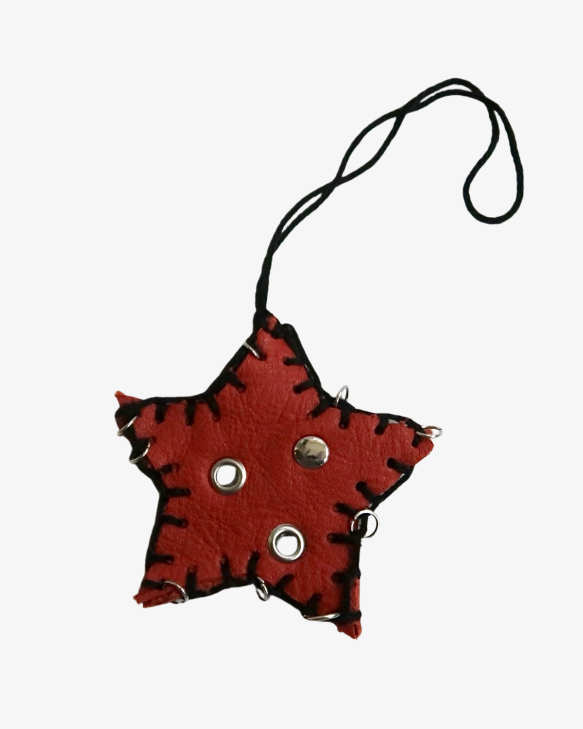 Leather Key Chain - Red Star