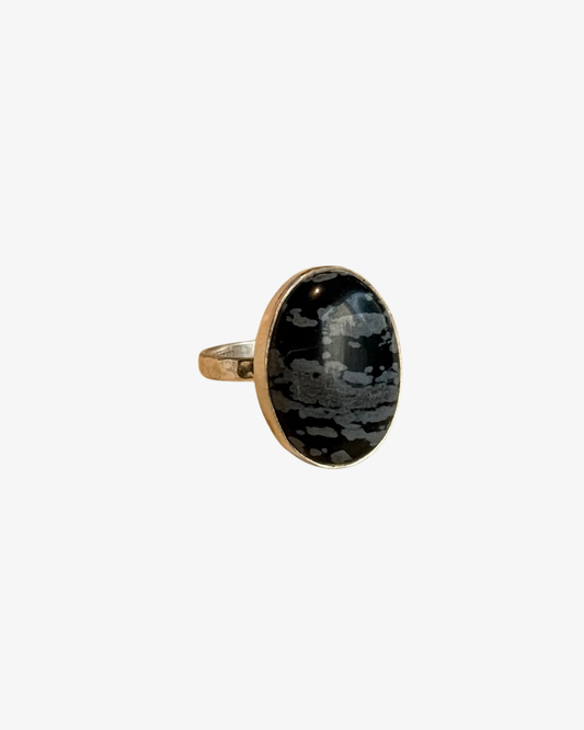 Sølvring Snow obsidian