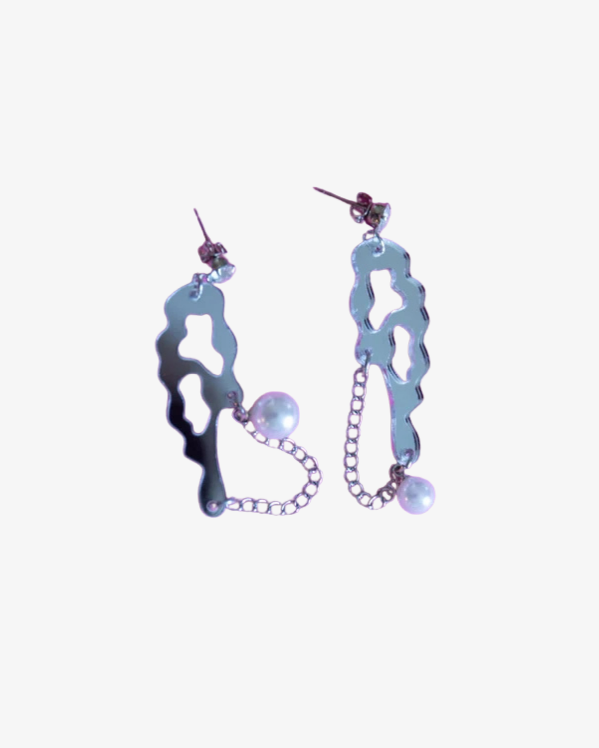 Silver Abstract Chaos Earrings