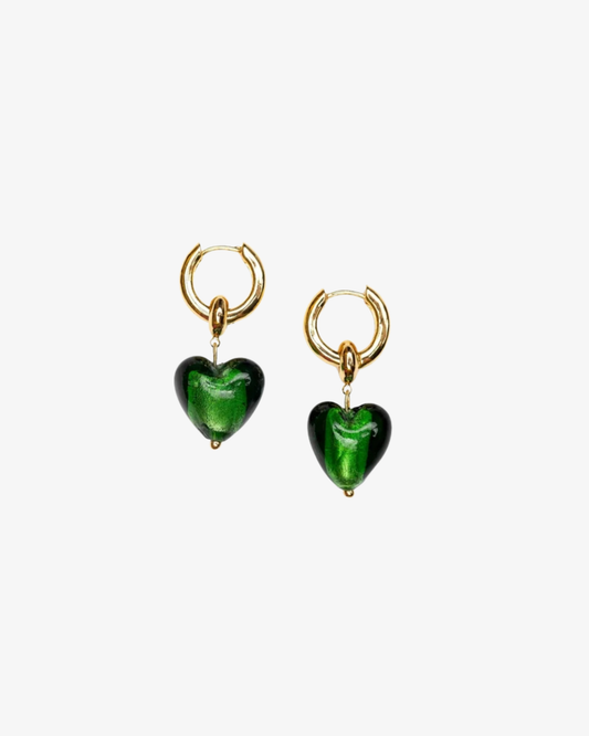 "In your heart" Earrings - Green