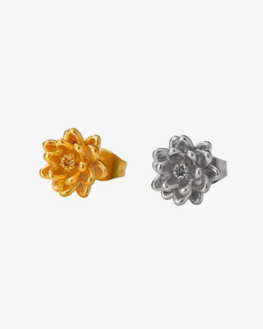 Steel Lotus Earring (Pair)