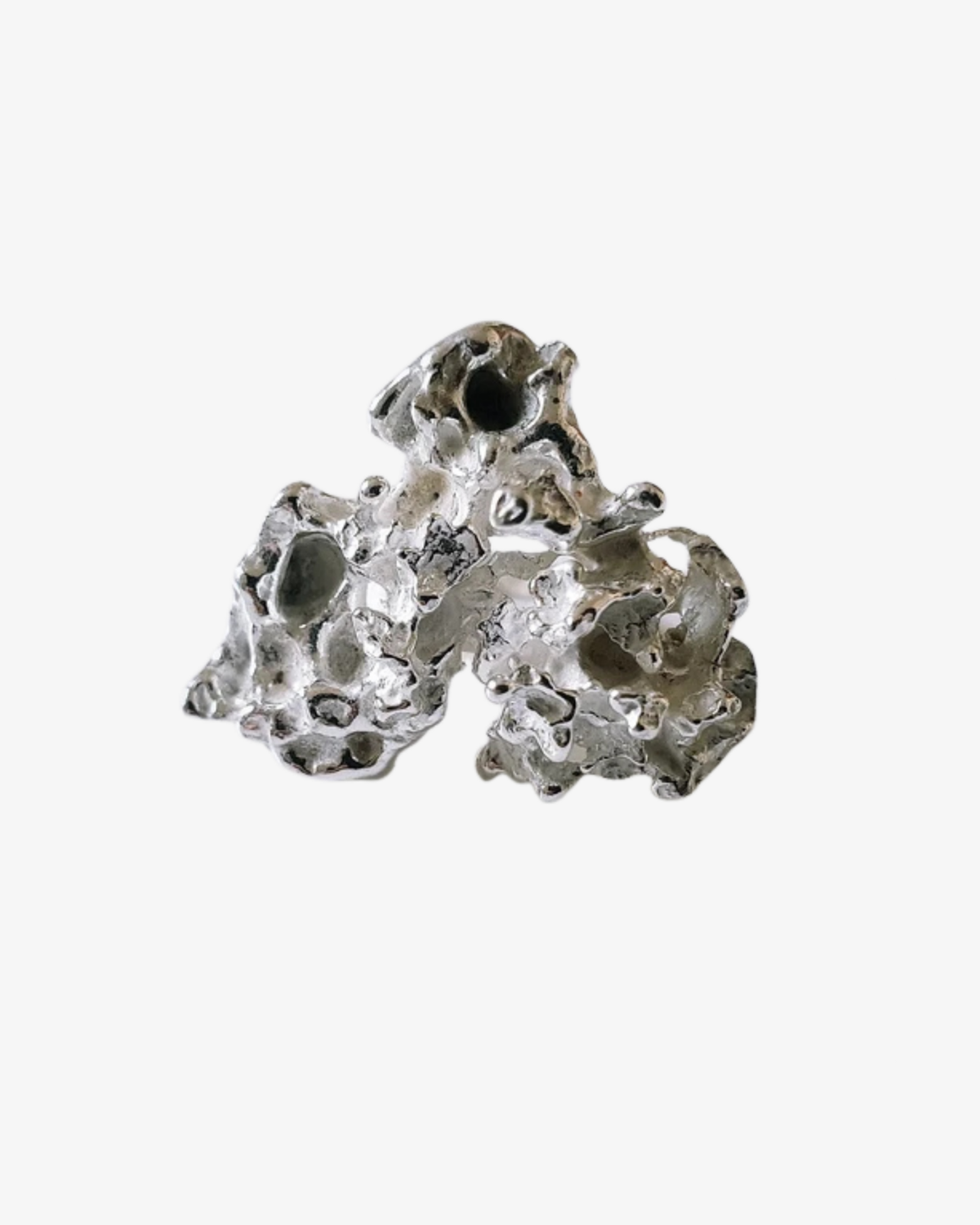 Organic silver ring - Nordic nature