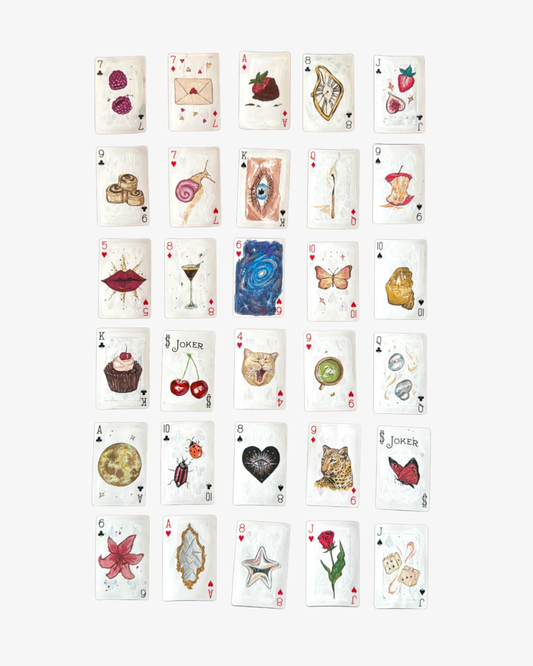 Hand painted set of playing cards