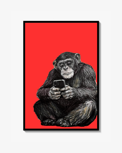 Scroll Ape – Rød Udgave – Begrænset Fine Art Print