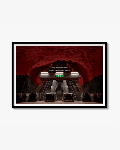 SOLNA CENTRUM - Original fotografi, håndmalet ramme (100 × 150 cm)