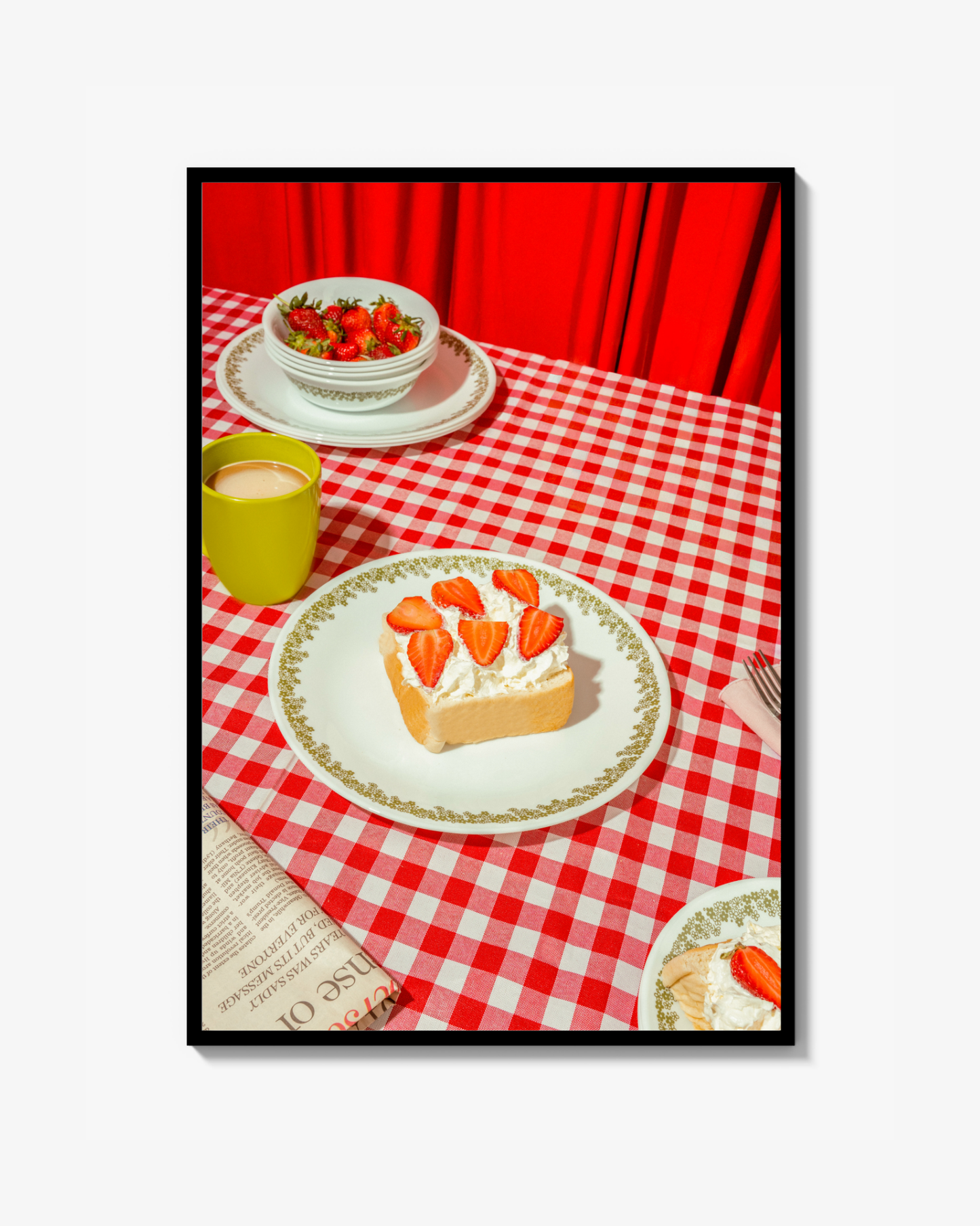 Japanese Strawberry Fluffy Bread Print
