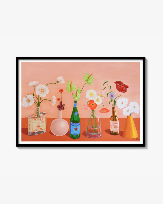 FLEURS ROSES - Poster