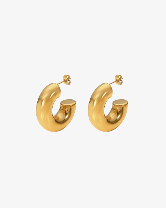 CLIVIA - CHUNKY GOLD HOOP EARRINGS