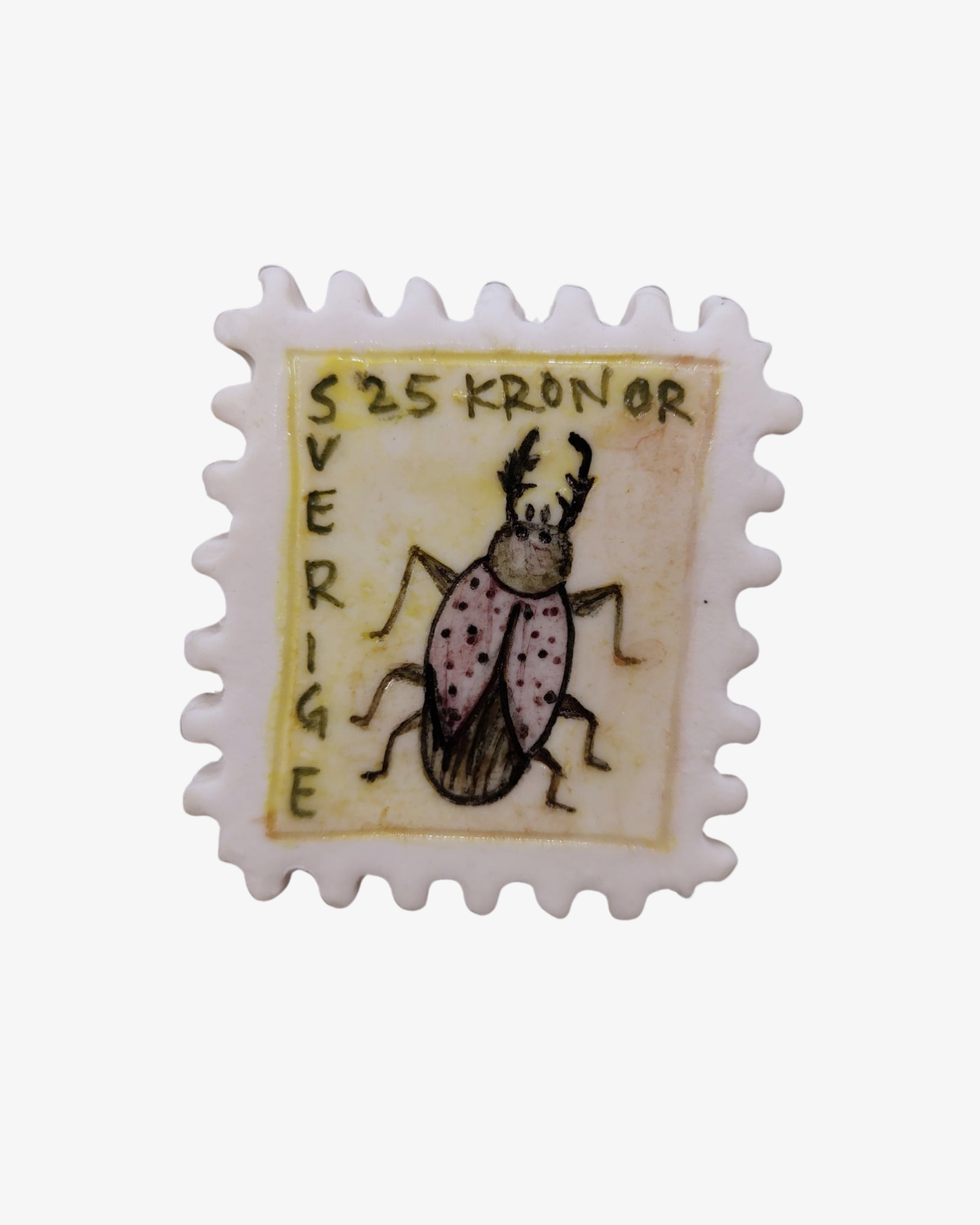 Beetle - lille skulptur, håndlavet stempel Vægkunst