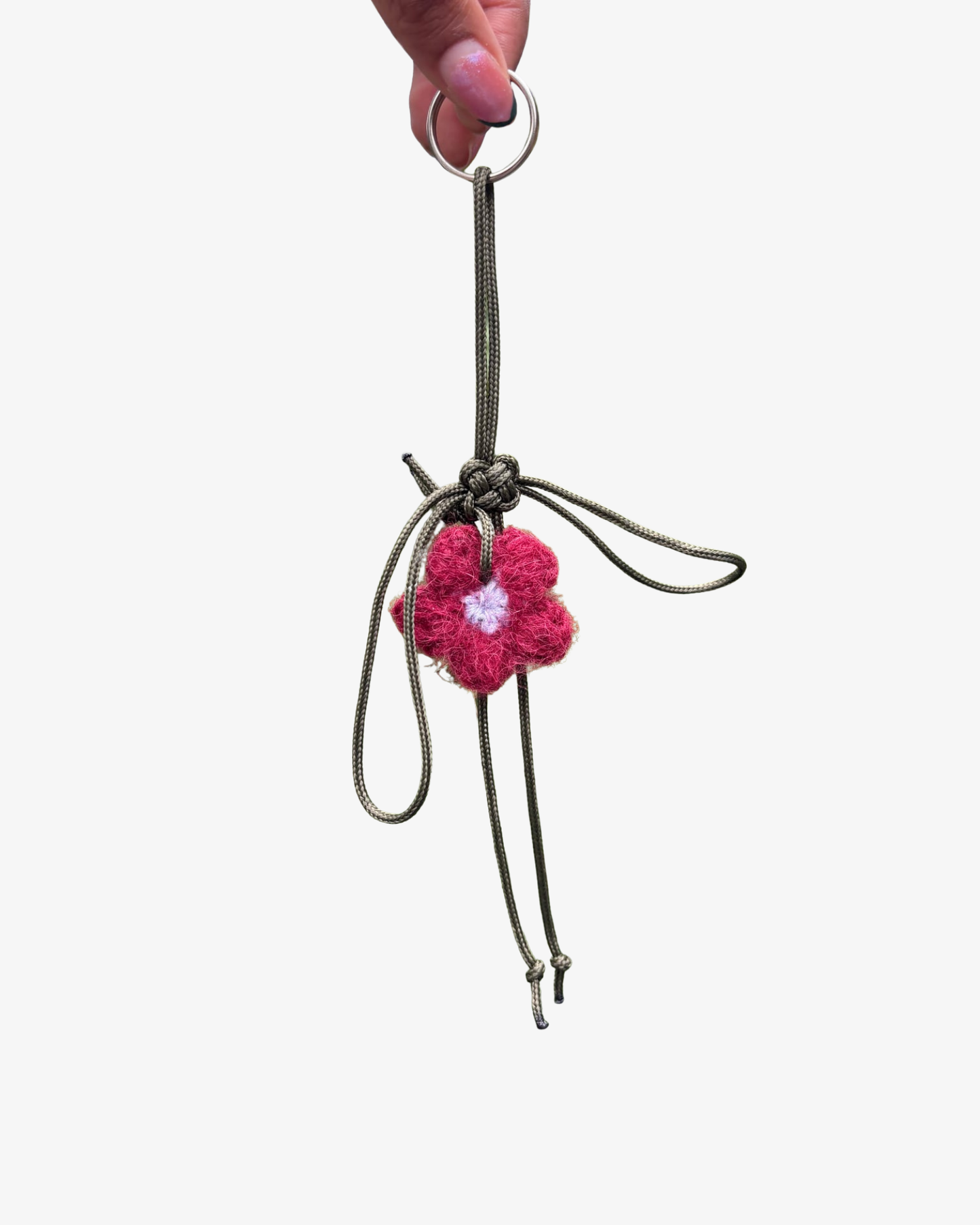 Bag charm with flower