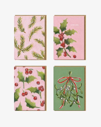 Botaniska julkort 4-pack Postkort