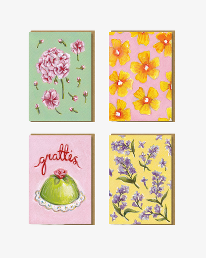 Botaniska gratulationskort 4-pack Postcard