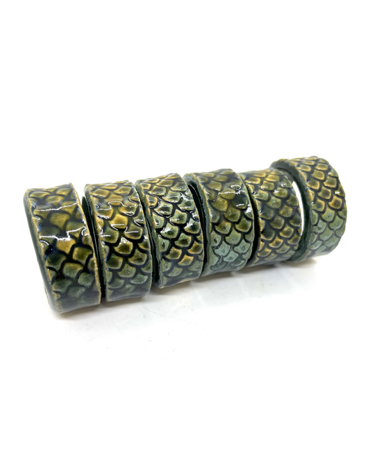 Ceramic napkin rings - fish scales