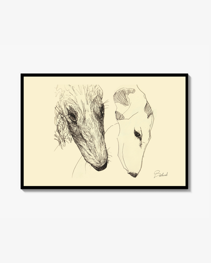 Just a pair of Borzois Print