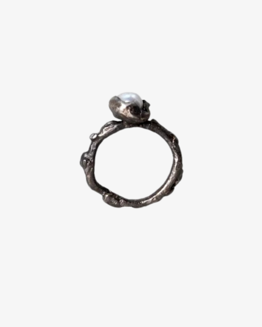 Seaside perle ring i sølv - Stor
