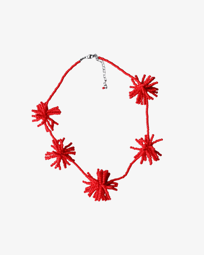 “Crimson Glow” Handcrafted Bead Necklace