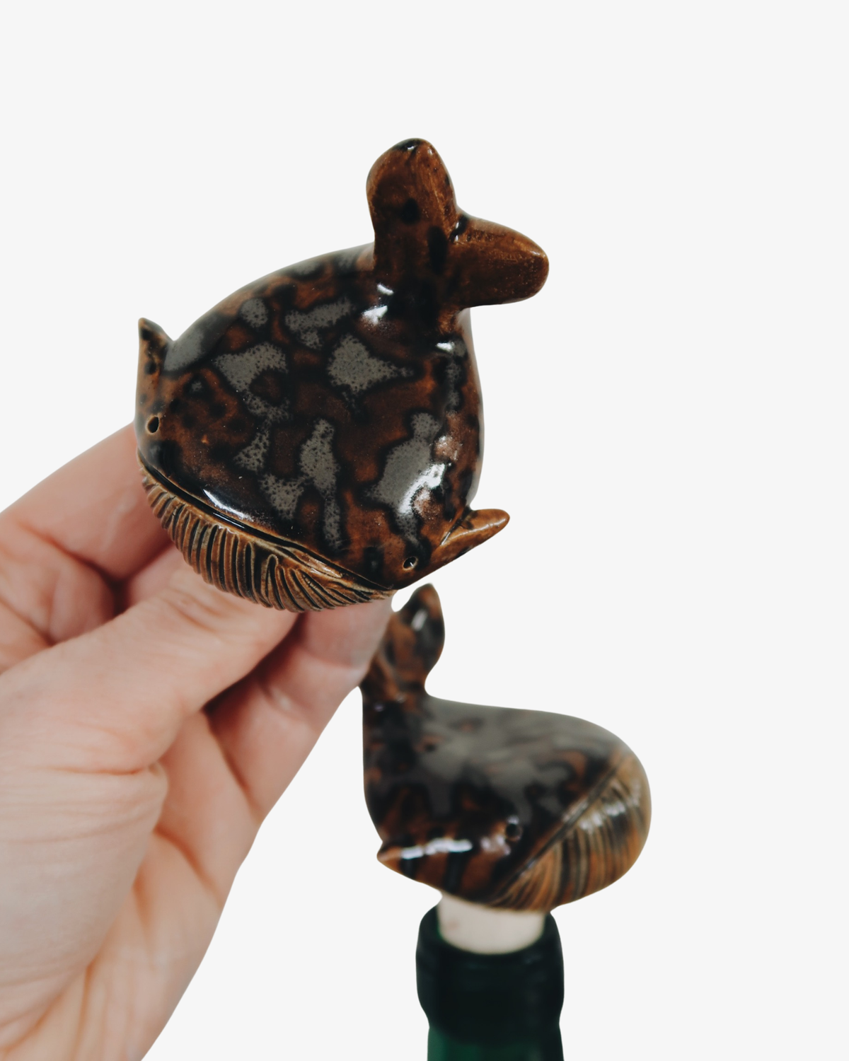 Cork Whale - Brown with splashes