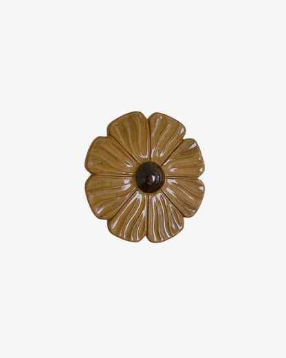 Ceramic Flower Wall Sculpture Big - Brown Flow