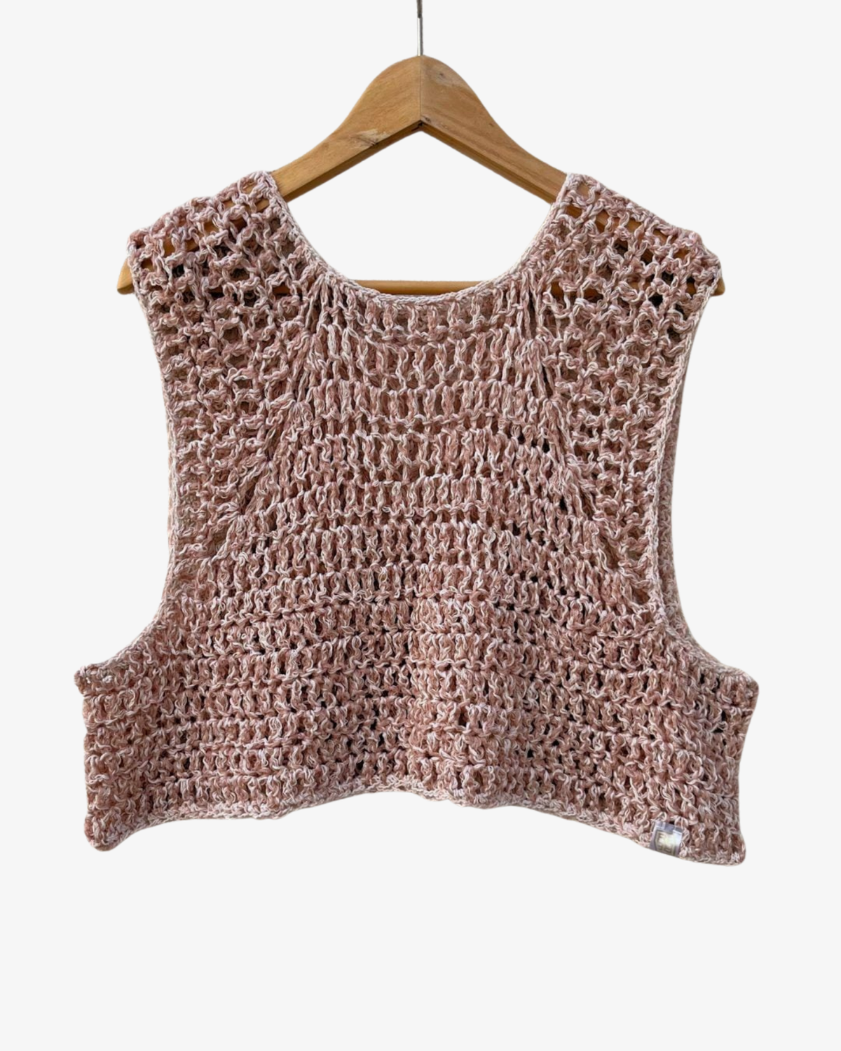 Crochet Blush Mesh Vest