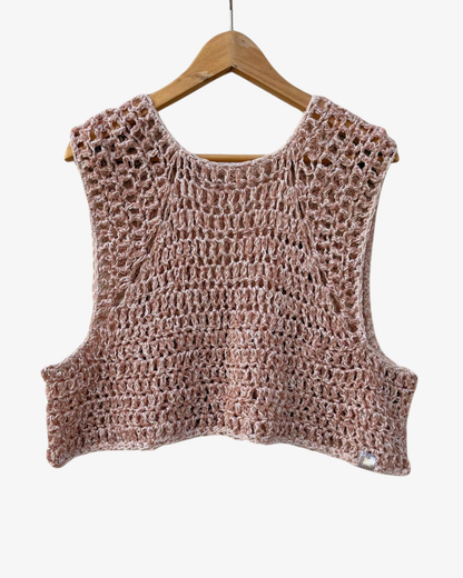 Crochet Blush Mesh Vest