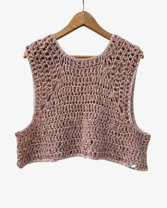 Crochet Blush Mesh Vest
