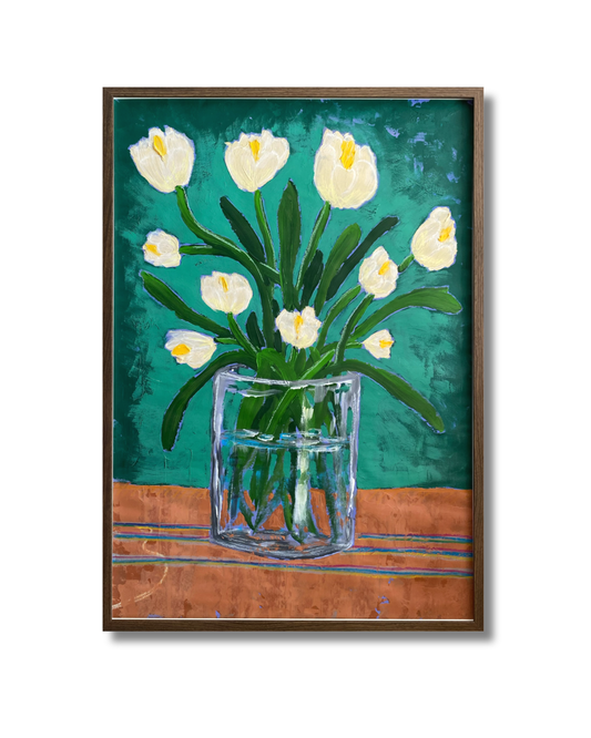 White tulips - 70x100 Original