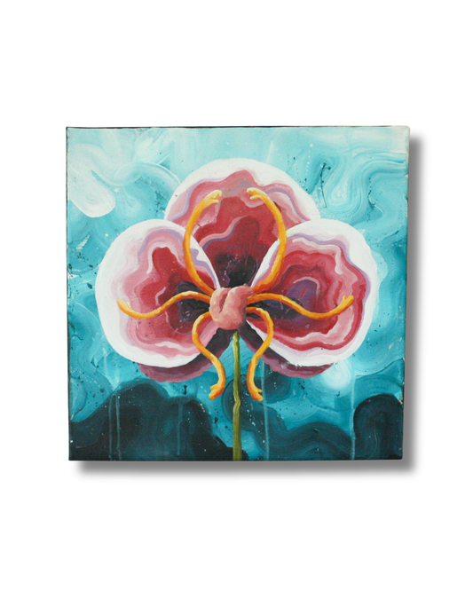 Orchid, Original popsurrealism lowbrow popart painting on canvas
