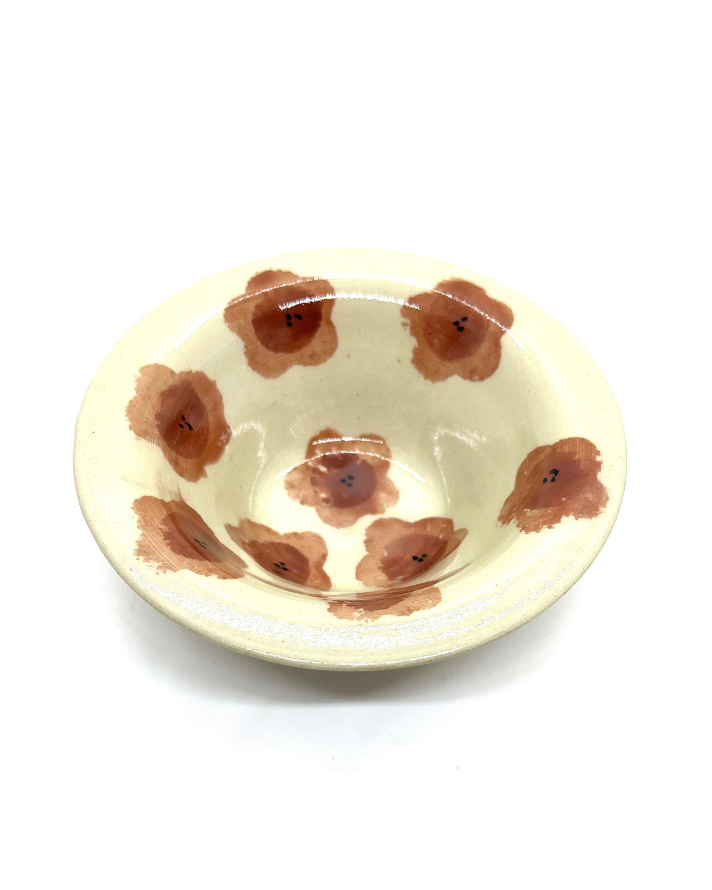Keramik skål - Brown flowers