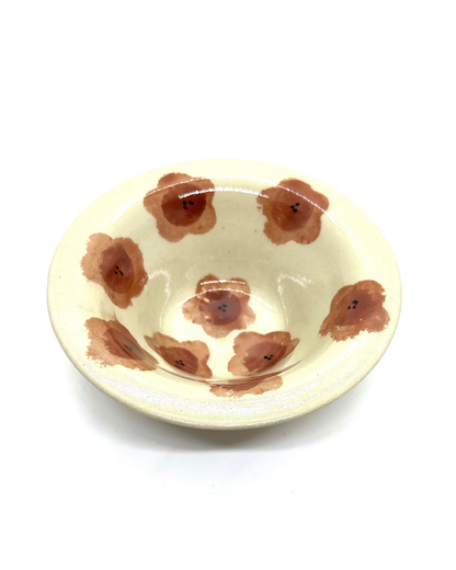 Ceramic bowl - Brown flowers