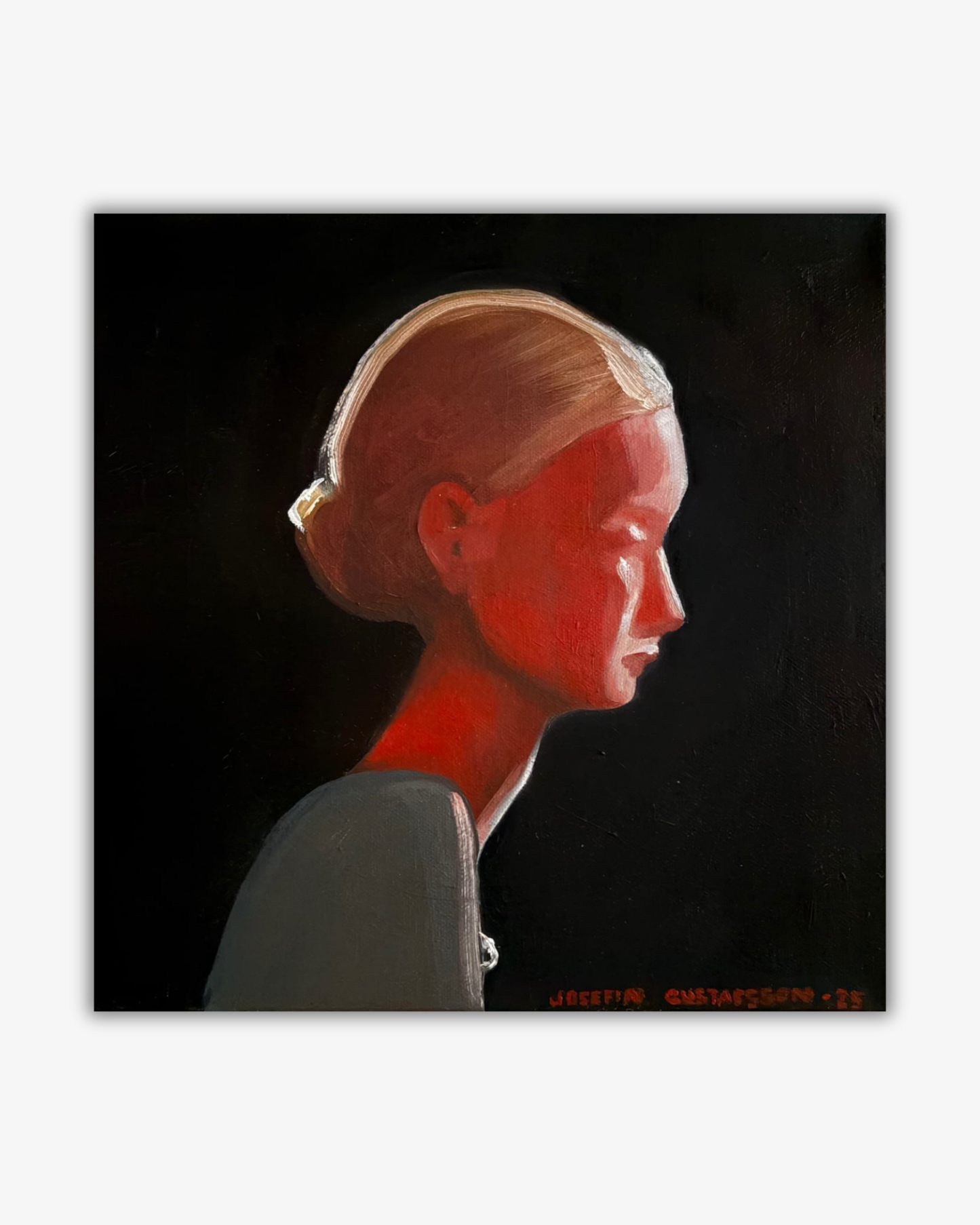 Woman with Stone IV - Original maleri