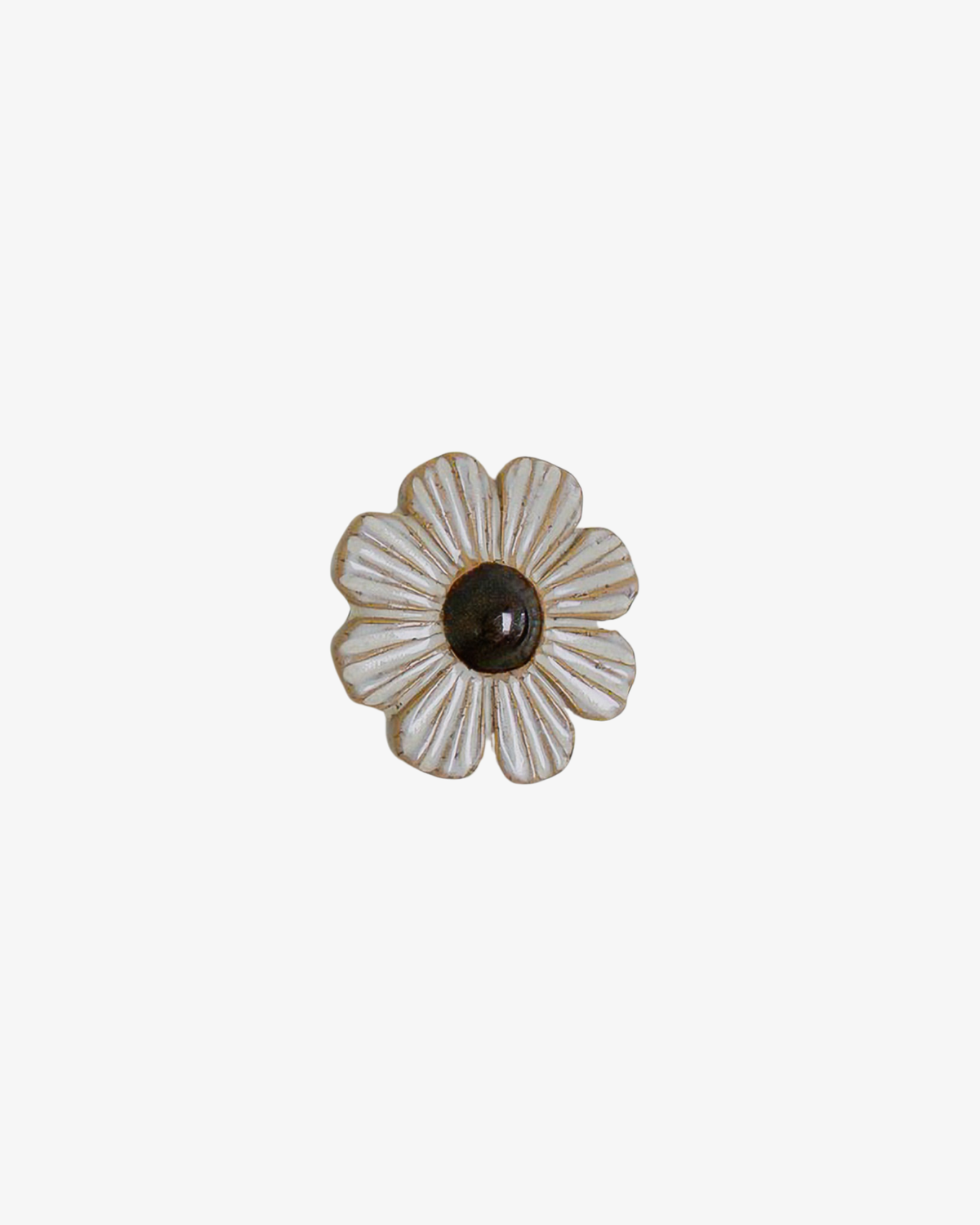 Ceramic Flower Wall Art - Carved Creme
