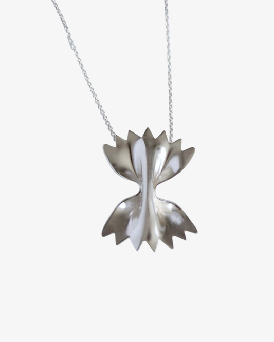 Farfalle, silver necklace